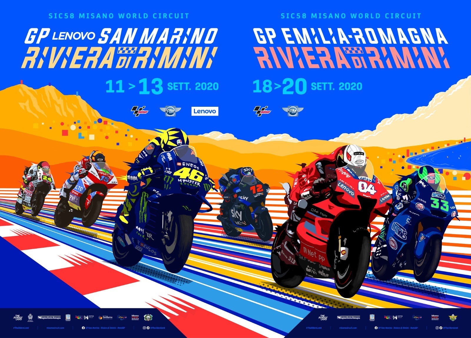 MotoGP, il poster 2020 dei due GP di Misano l'autore è Nicolò